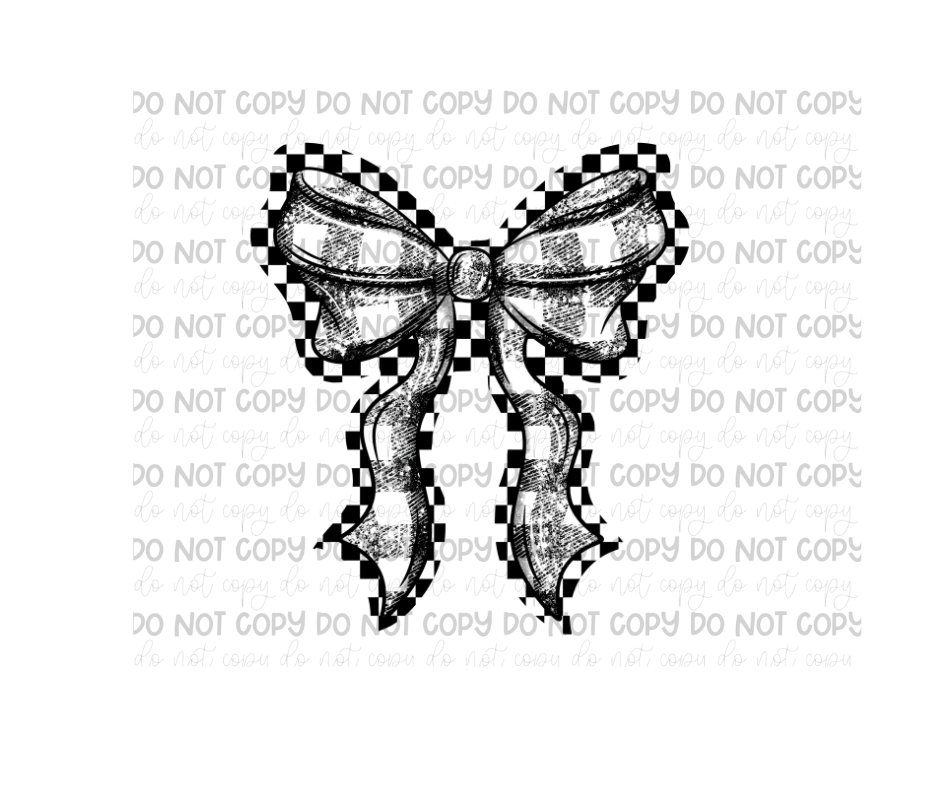 Black Plaid Bow-Ready to Press Transfer