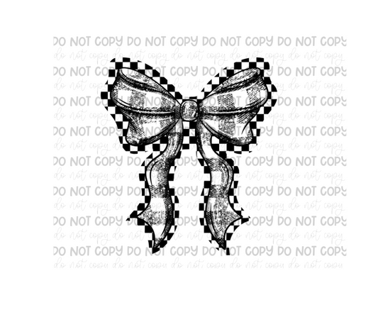 Black Plaid Bow-Ready to Press Transfer