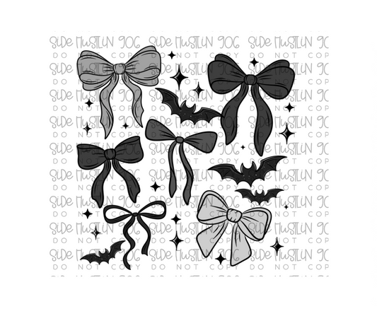 Bats and Bows Collage-Ready to Press Transfer
