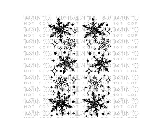 Snowflake Sleeve Single Color Black-Ready to Press Transfer