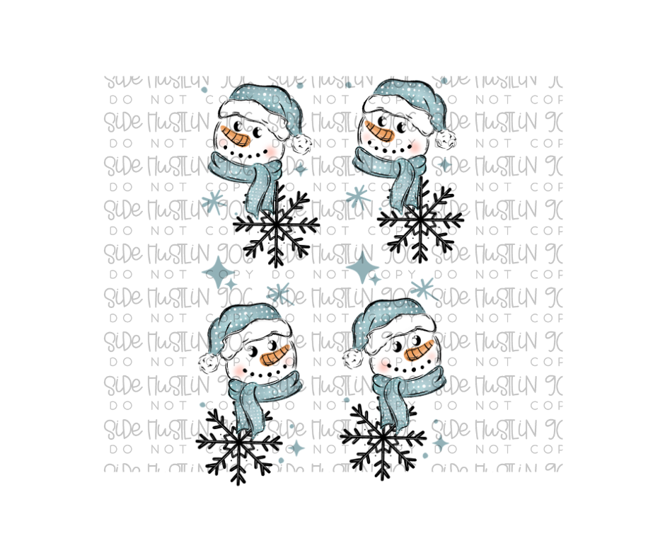 Freezing Season Snowman Circle Black Sleeve-Ready to Press Transfer