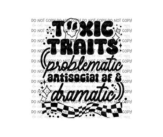 Toxic Traits black-Ready to Press Transfer