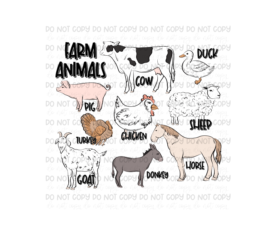 Farm Animals-Ready to Press Transfer