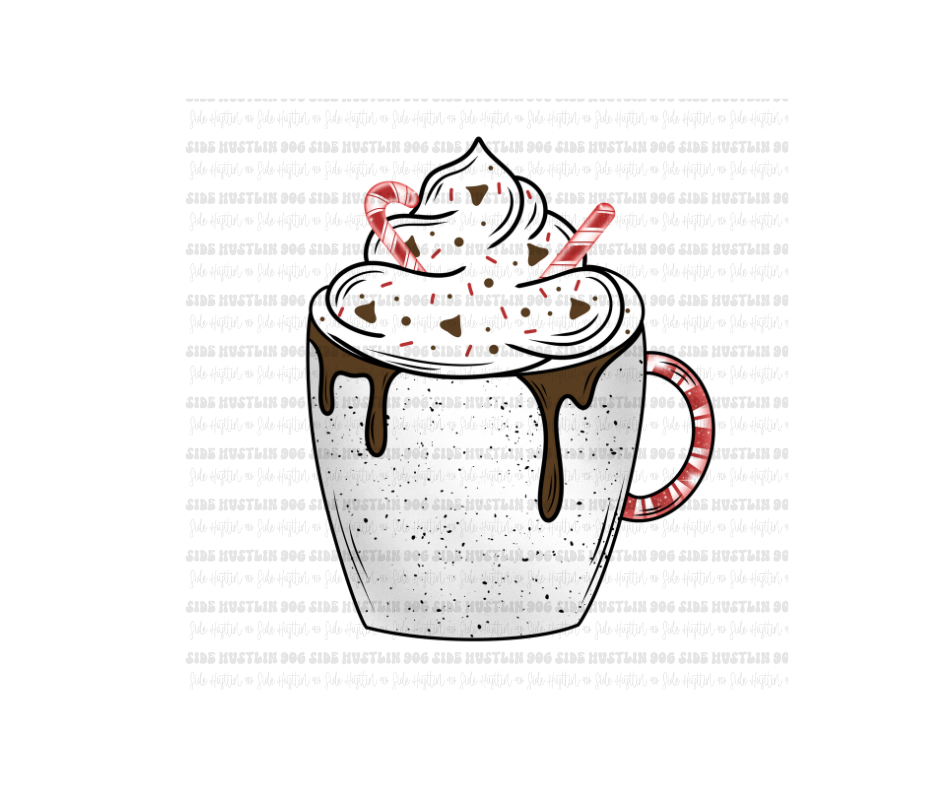 Peppermint Mocha Cup-Ready to Press Transfer