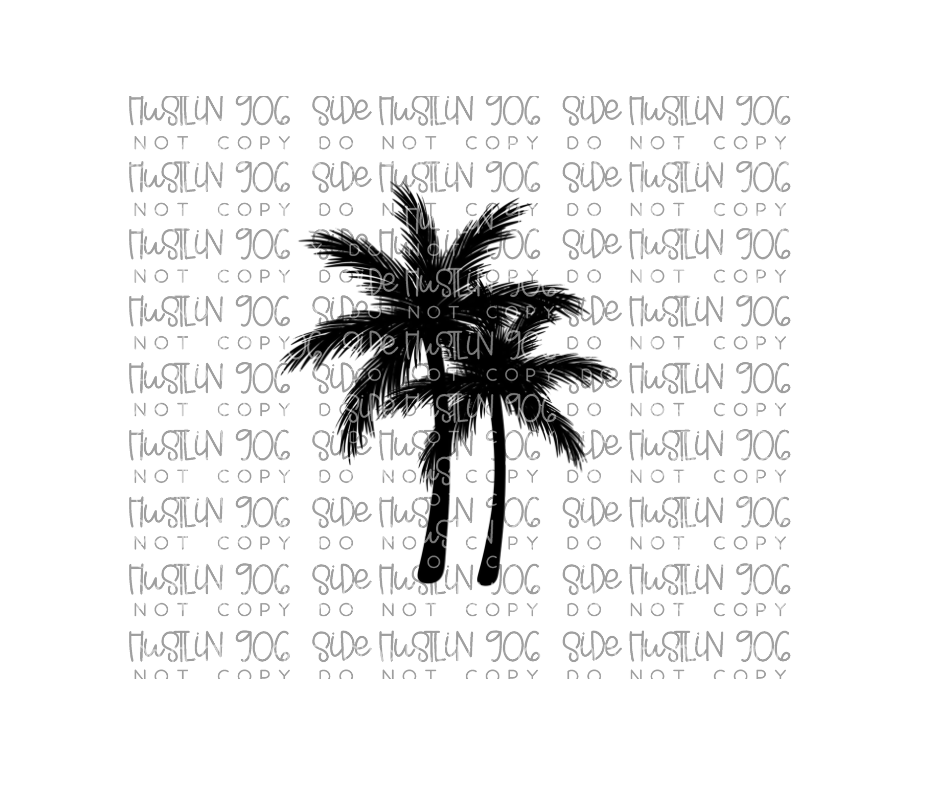Summer Vibes palm-Ready to Press Transfer