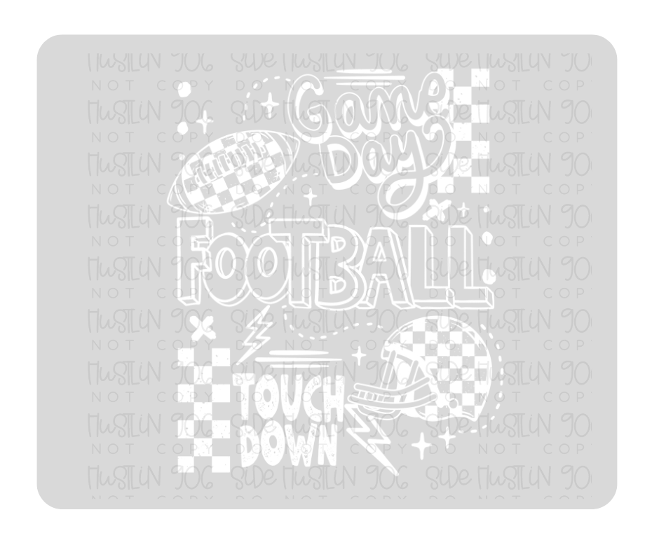Football Collage Single Color White-Ready to Press Transfer