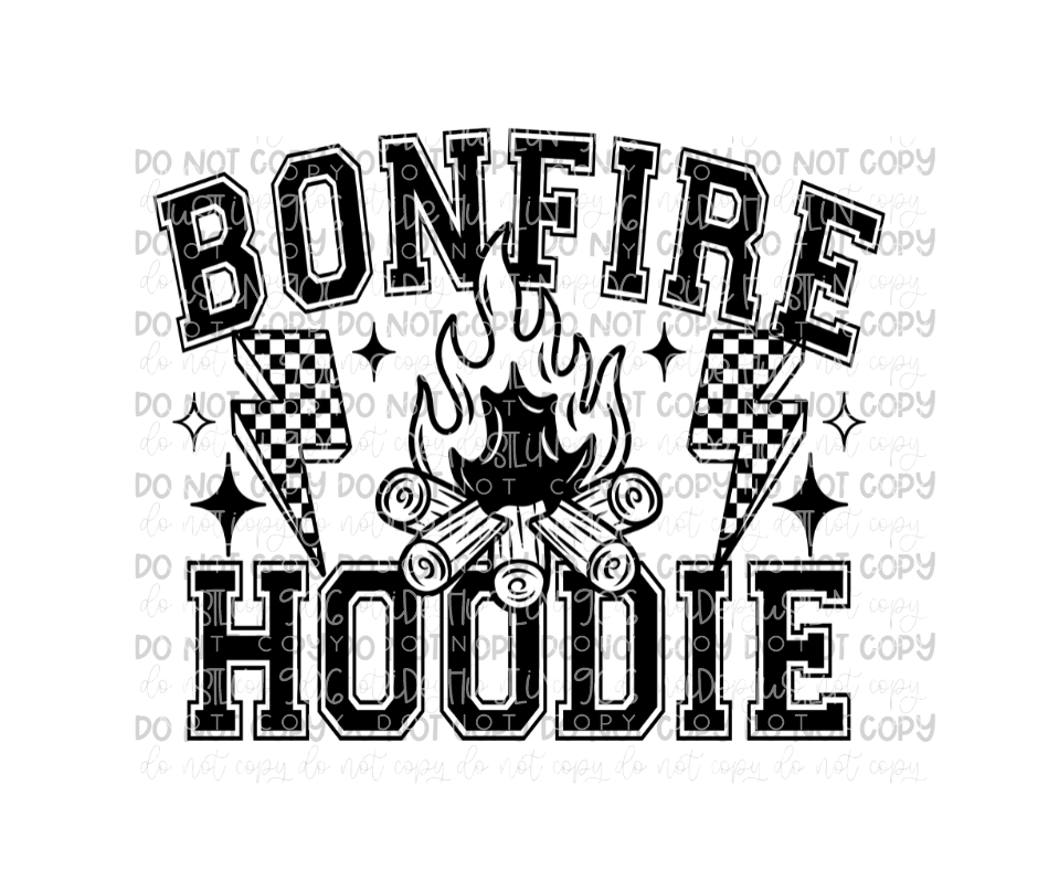 Bonfire Hoodie black-Ready to Press Transfer