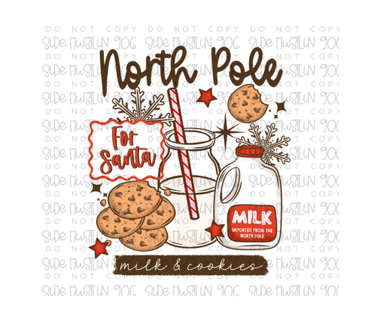 North Pole Milk and Cookies-Ready to Press Transfer