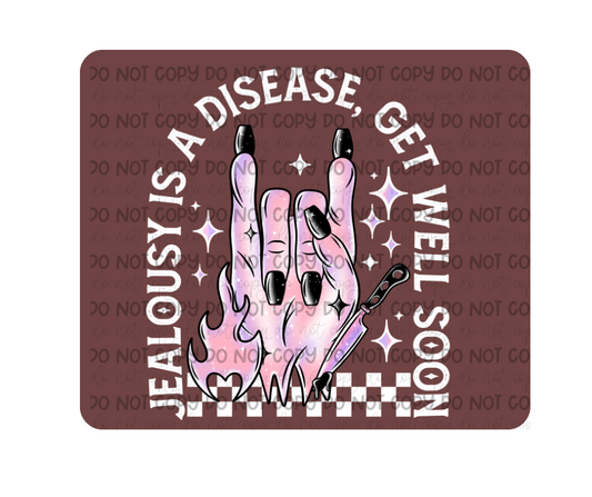 Jealousy white words-Ready to Press Transfer