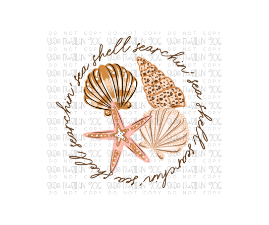Sea Shell Circle-Ready to Press Transfer