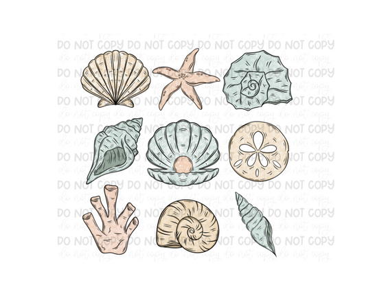 Seashell Grid-Ready to Press Transfer