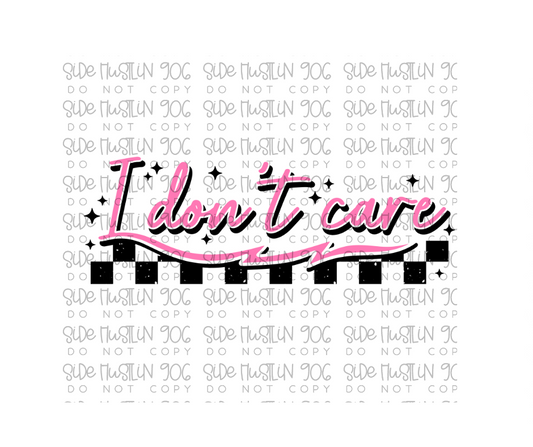 I Don't Care Pink-Ready to Press Transfer