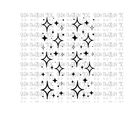 Stars black Sleeves-Ready to Press Transfer
