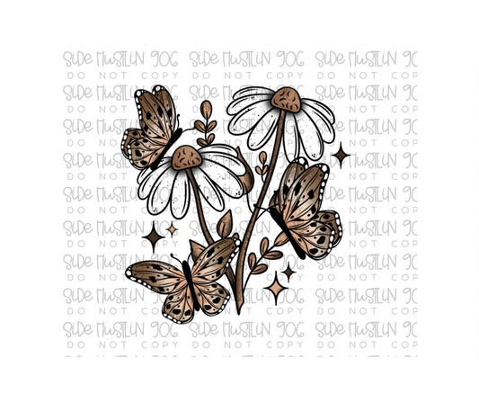 Floral Butterflies-Ready to Press Transfer