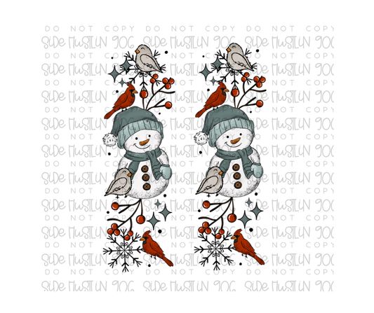 Snowman and Birds Sleeve-Ready to Press Transfer