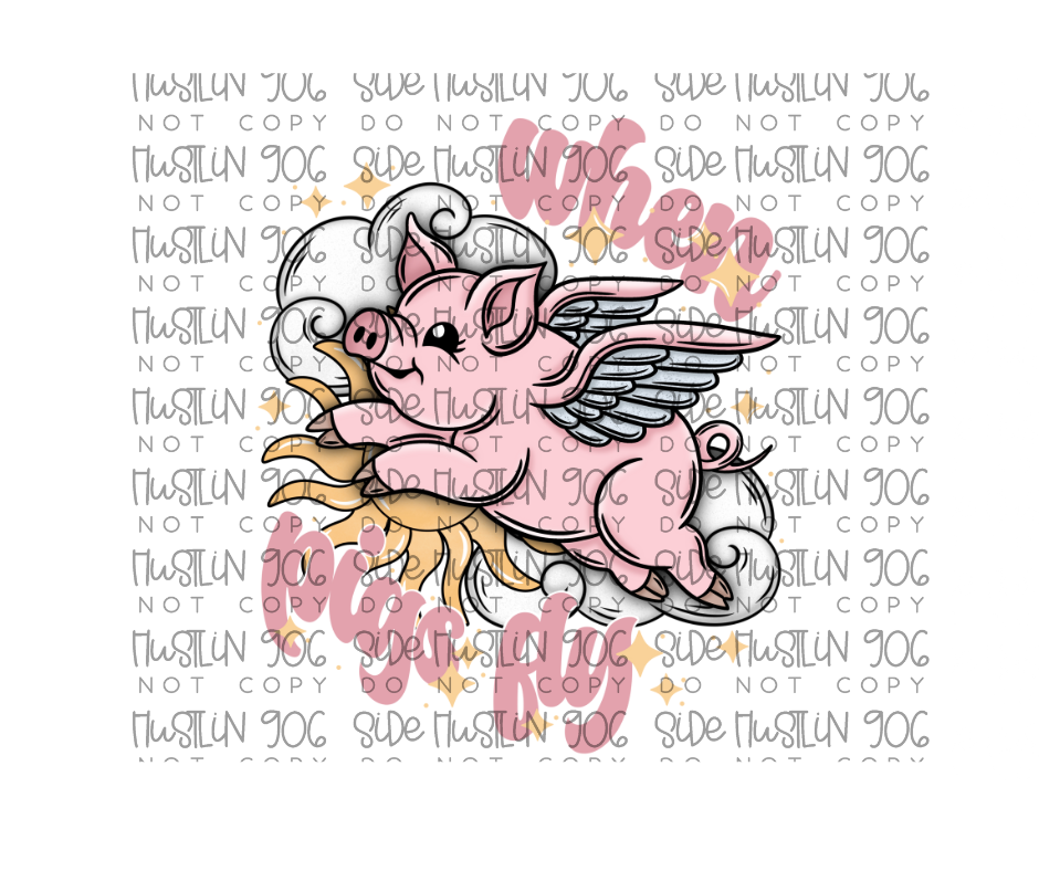Pigs Fly pink-Ready to Press Transfer