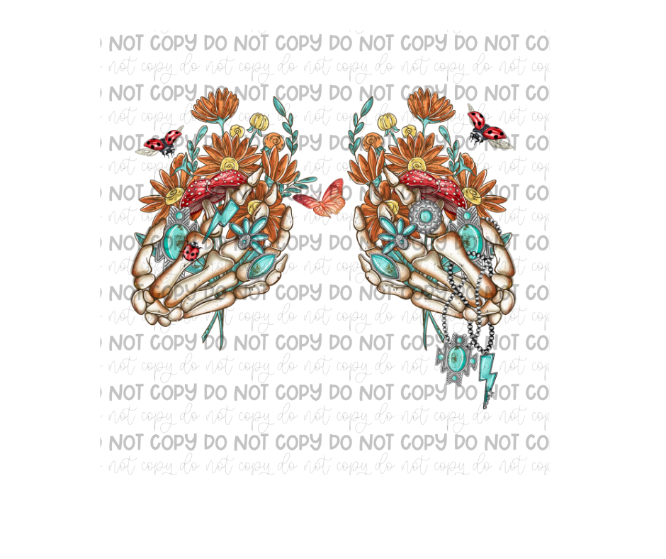 Skeleton hand Conch-Ready to Press Transfer