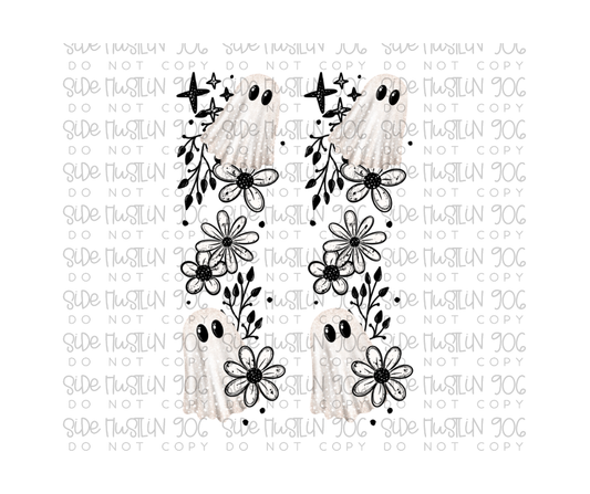 Grunge Floral ghost Sleeve-Ready to Press Transfer