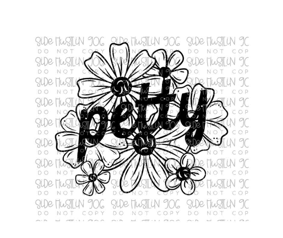 Petty Florals single color-Ready to Press Transfer