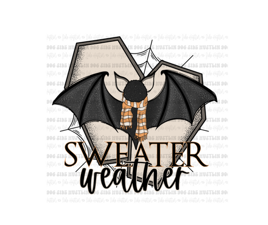 Sweater Weather bat-Ready to Press Transfer