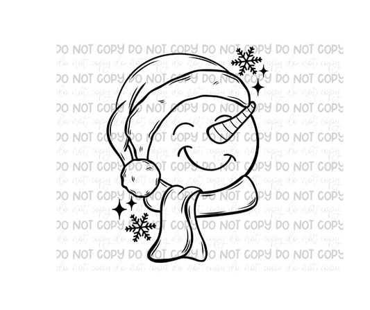 Single color Snowman -Ready to Press Transfer