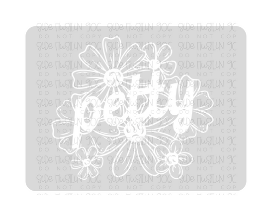Petty Florals white-Ready to Press Transfer