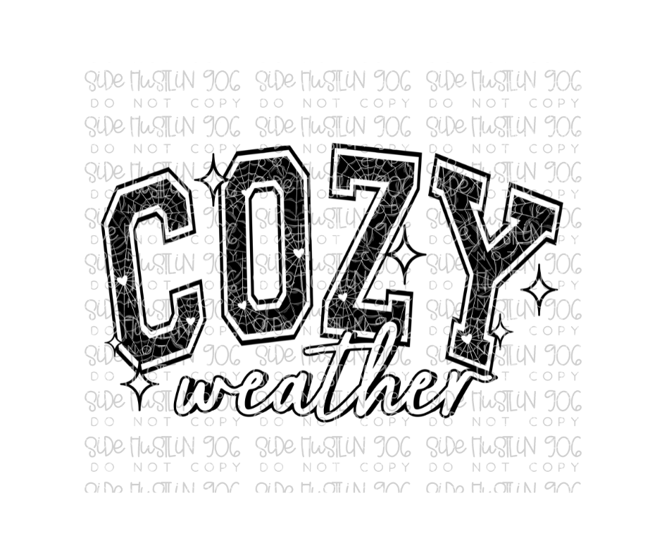 Cozy Weather black-Ready to Press Transfer