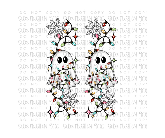 Ghost and Christmas Lights Sleeve-Ready to Press Transfer