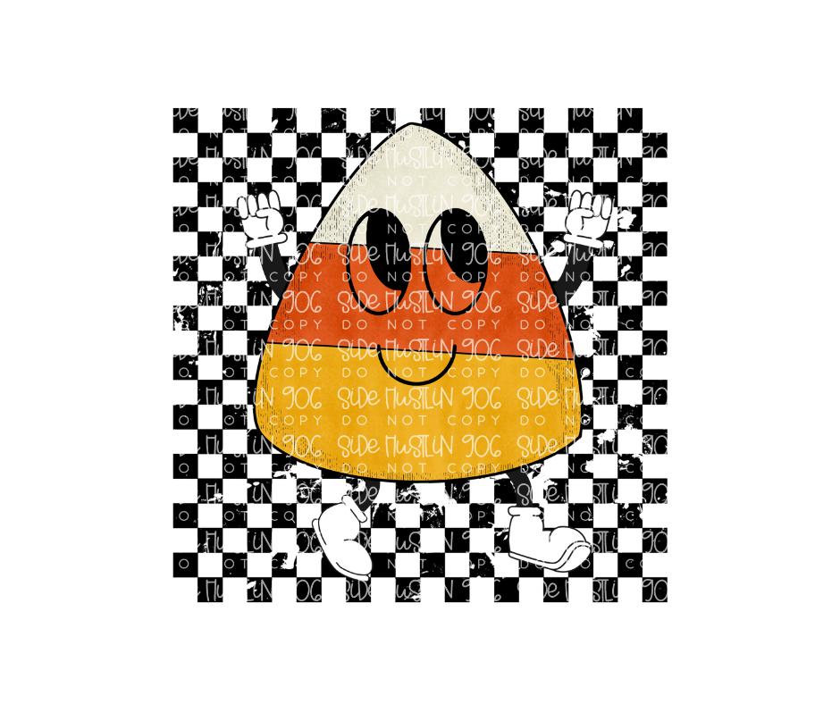 Checkered Candy Corn -Ready to Press Transfer