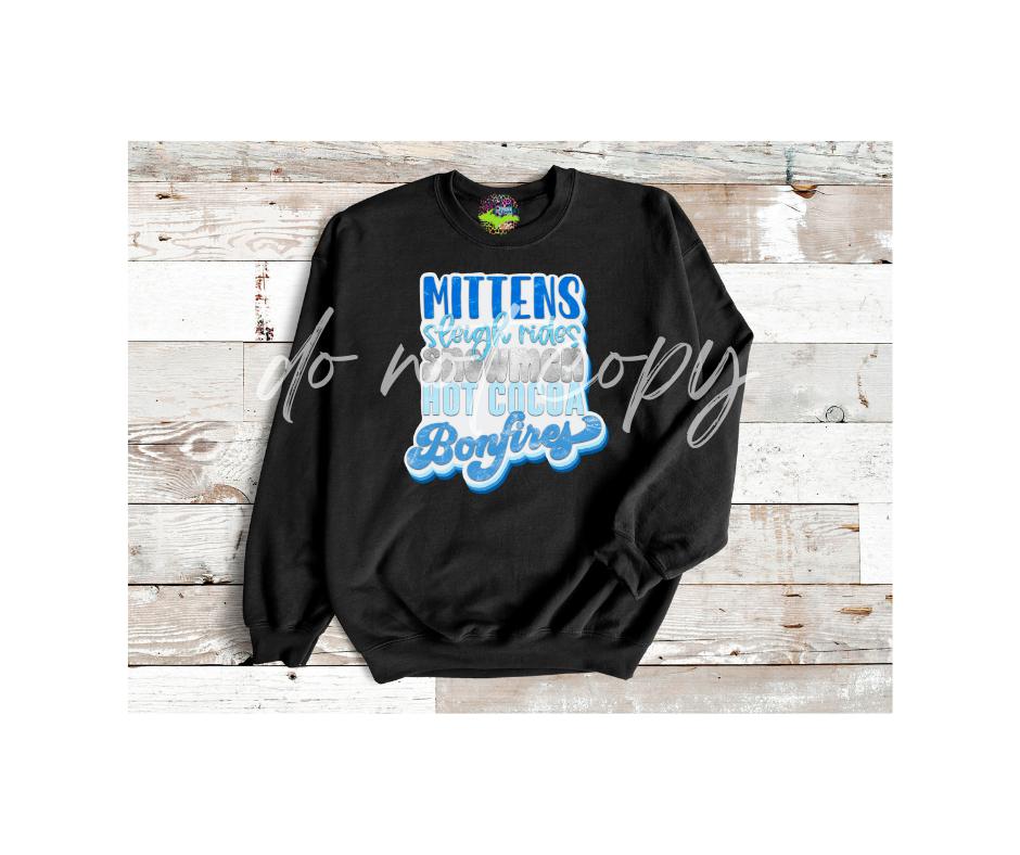 Mittens Sleigh Rides Crew Sweatshirt