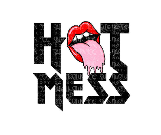 Hot Mess tongue-Ready to Press Transfer
