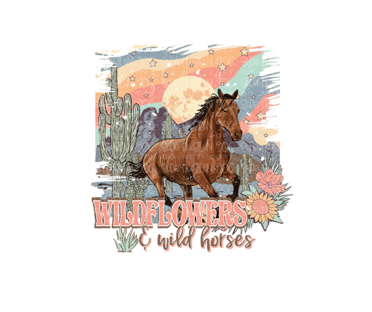 Wildflowers & Wild horses-Ready to Press Transfer