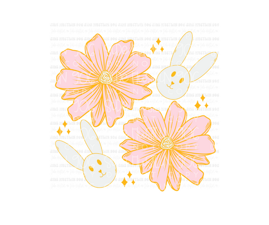 Bunny Flower-Ready to Press Transfer