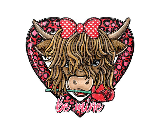 Be Mine highland cow-Ready to Press Transfer