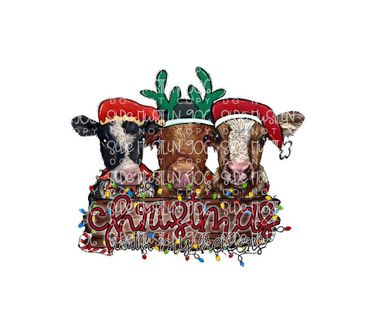 Christmas with my Heifers cow-Ready to Press Transfer