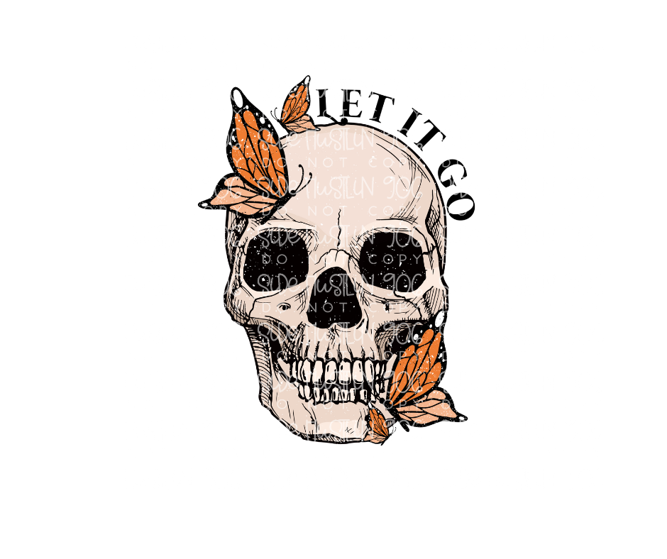 Let it Go skull-Ready to Press Transfer