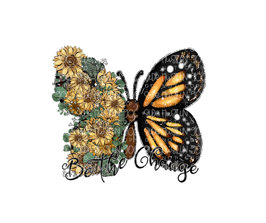 Be the Change butterfly-Ready to Press Transfer