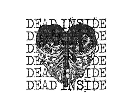 Dead Inside heart ribcage-Ready to Press Transfer