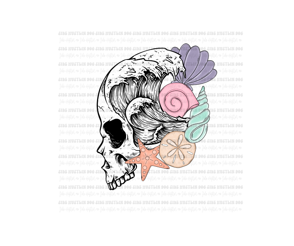 Seashell skull-Ready to Press Transfer