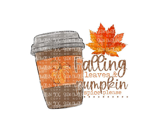 Falling Leaves & Pumpkin Spice-Ready to Press Transfer