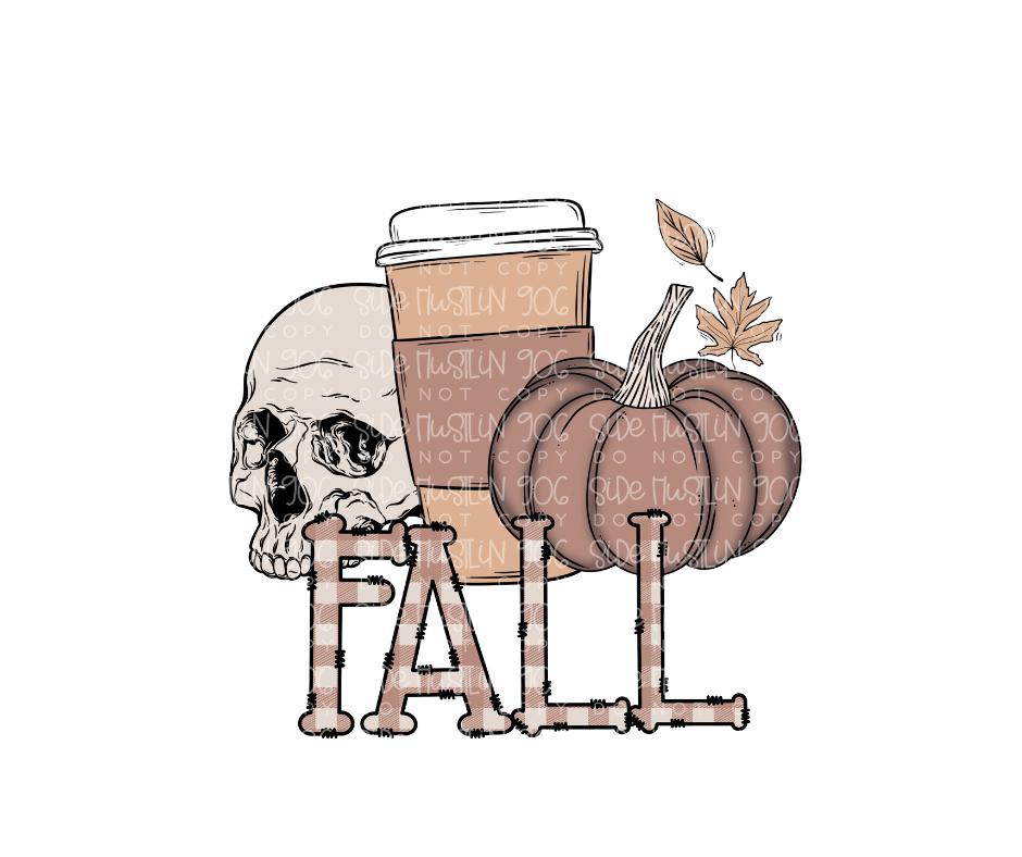 Fall skull-Ready to Press Transfer