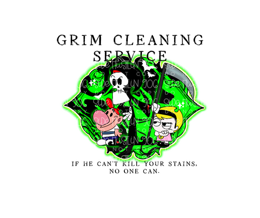 Grim Cleaning Service-Ready to Press Transfer