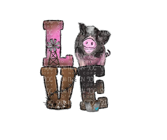 Love Pig-Ready to Press Transfer