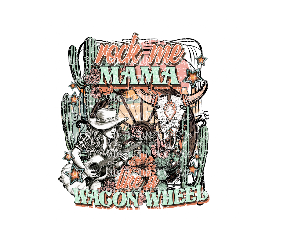Wagon Wheel-Ready to Press Transfer