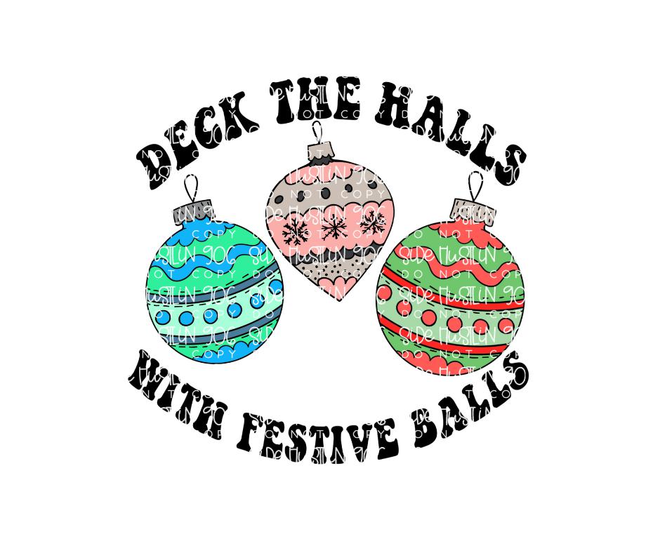 With Festive Balls-Ready to Press Transfer