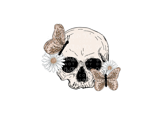 Skull daisy-Ready to Press Transfer