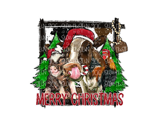 Merry Christmas animals-Ready to Press Transfer