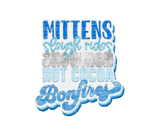 Mittens Sleigh Rides-Ready to Press Transfer