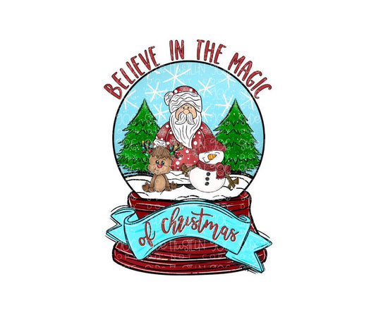 Believe in the Magic snow globe-Ready to Press Transfer