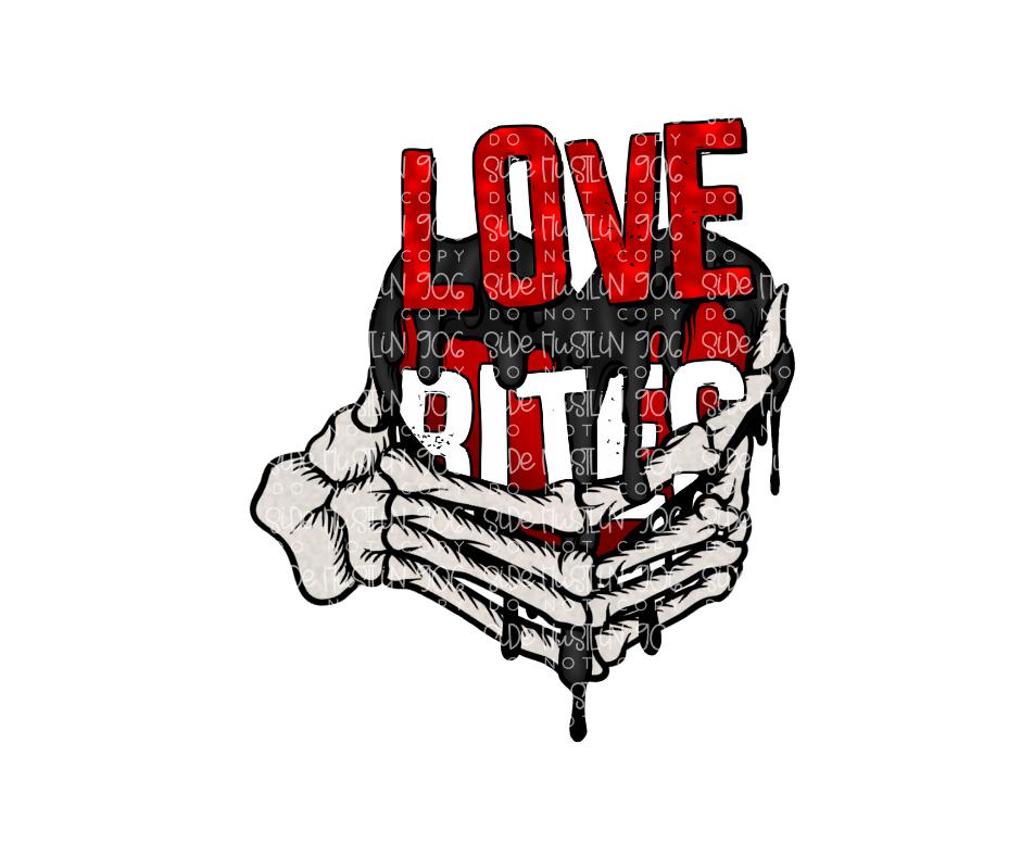 Love Bites heart skellie-Ready to Press Transfer
